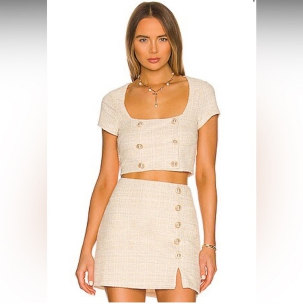 Show Me Your Mumu Landon Tweed Top & Tyra Skirt New With Tags